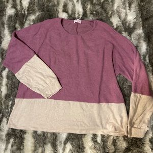 Pink Lily lavender and cream blouse